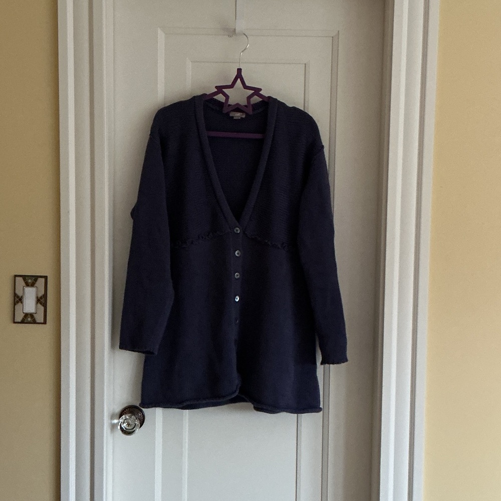 J. Jill purple sweater. Button up front with V neck.